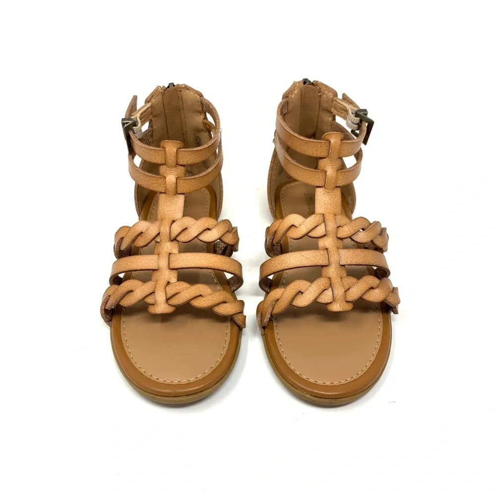 Indigo rd. Natural Tan Gladiator Strapped Sandals Shoes Little Girls size 10